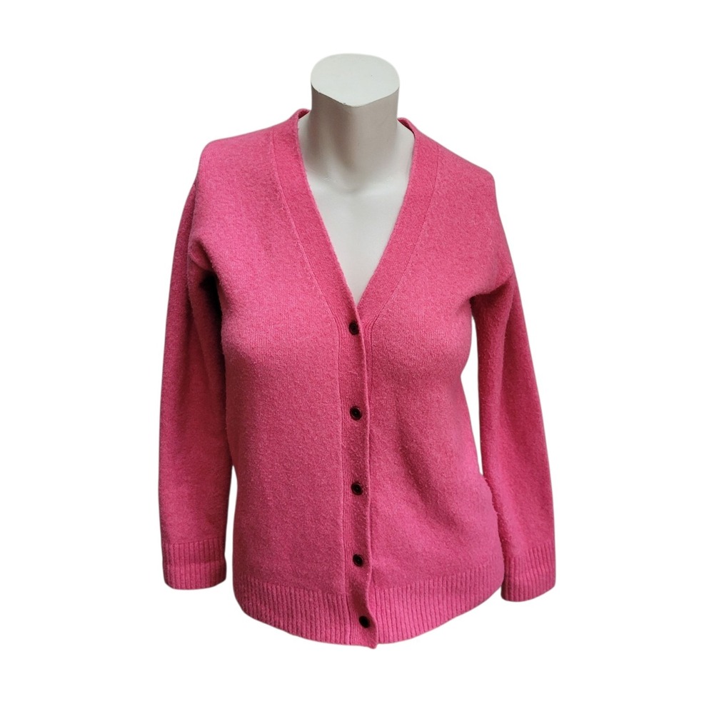 Athleta Pink Cardigan Sweater V Neck Button Up Long Sleeve Knitwear